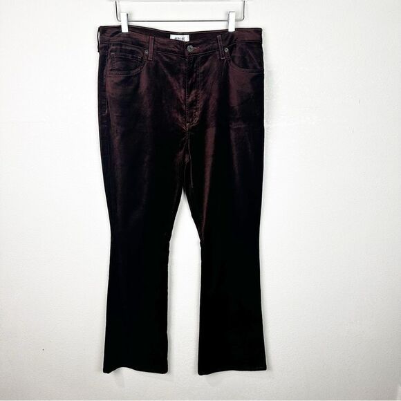 NWT Agolde Nico Velvet Boot in Chocolate Milk Pants Flared Size 32 - Picture 3 of 10